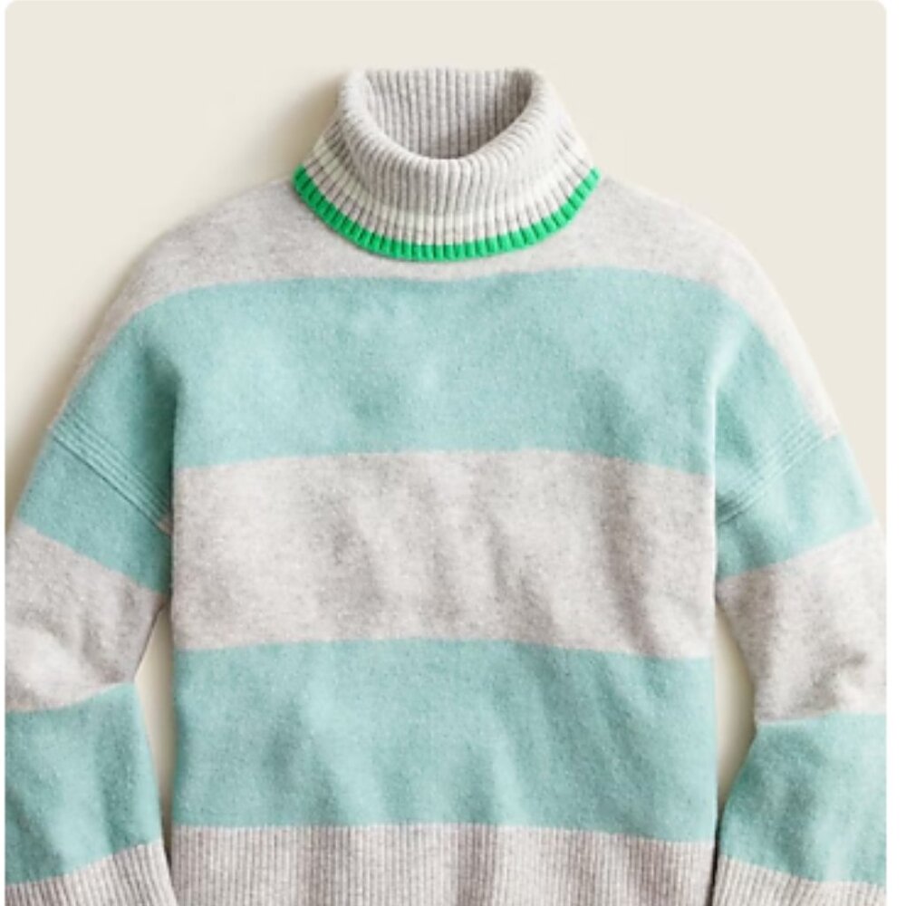 J. Crew Striped turtleneck sweater in Supersoft yarn